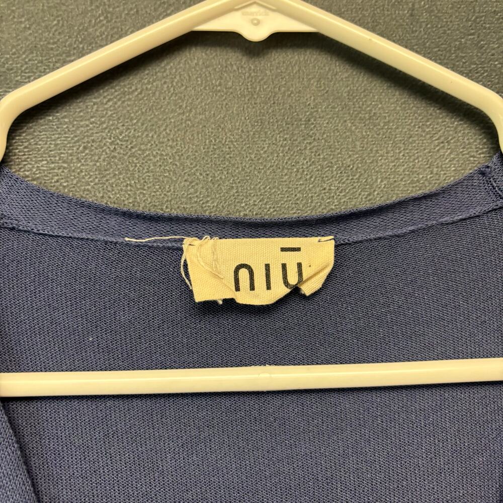 Niu Made in Italy Colorblock Cardigan Blue Tan V-Neck Medium Button Down Preppy - Picture 3 of 12